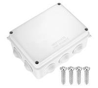 IP65 Waterproof Junction Box Outdoor Junction Box, Waterproof Electrical Box, White ABS Electrical Project Box Enclosure Dustproof Weatherproof for Indoor Outdoor Electrics Cable Connector Boxes
