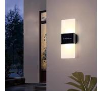 Ip65 Waterproof Morden Outdoor Acrylic Led Solar Wall Lantern, Solar Outdoor Wall Light, Wireless Exterior Fixture Decorative Wall Lamps for Porch Patio Hallway Garden Garage
