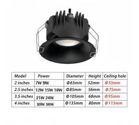 IP65 Waterproof Recessed Downlight AC85-265V for Led Spot Ceiling Lamp Balcony H