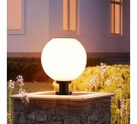IP65 Waterproof Solar Post Light - Modern LED Column Lantern for Patio, Garden & Deck - Stylish Globe Design, Perfect for Outdoor Decoration & Fence Caps (25CM)
