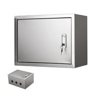 IP65 Waterproof Stainless Steel Electrical Box Lockable Junction Enclosure Cabinet Indoor Outdoor Use Removable Mounting Plate 16x12x6in& Secure