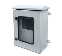 Ip65 Waterproof Steel Electrical Enclosure, Double-Door Electrical Junction Box with Lock, Mounting Plate and Viewing Window(40x30x25cm/16x12x10in)