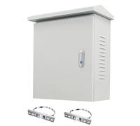 IP65 Waterproof Steel Junction Box with Lock, Cold-Rolled Electrical Enclosure for Outdoor Wall Mounting, Dustproof Metal Box with Removable Plate and Hinge Cover for Wiring Projects