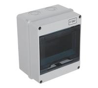IP65 Weatherproof Electrical Distribution Box Plastic 6 Way Surface Mount | DIN Rail Design, Cover, Wall Installation, 14.8x12.8x9cm, for Commercial Workshops and Cable Organisation Random Color
