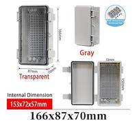 IP66 Electrical Plastic Enclosure ABS Power Junction Box Outdoor Waterproof Distribution Box for Electric Instrument Project(166x87x70mm,Gray Cover)