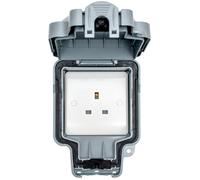 IP66 Outdoor 1 Gang Single Unswitched 13A UK Plug Socket Garden Enclosure Box