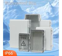 IP66 Plastic Transparent Gray Waterproof Enclosure Safe Box for Outdoor Electronic Projects Electrical Instrument Junction Grey cover 360x250x150mm