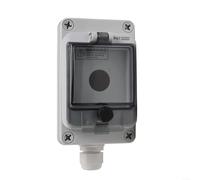 IP66 Waterproof Push Button Switch Box, 22mm Single-Hole Control Enclosure with Protective Shield, Outdoor Industrial Electrical Junction Box for Knob or Stop, Gray