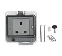 IP66 Waterproof Socket Impact Resistance Electrical Socket Power Outlet Recessed Power Strip UK Standard 250V 13a for Home Factory Hospital Warehouse