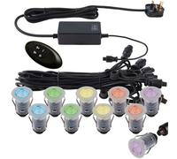 Ip67 Decking Plinth Light Kit 10X 25mm Rgb Colour Changing Lamps Outdoor Rated