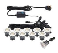 Ip67 Decking Plinth Light Kit 10X 35mm Colour Changing White Lamps Outdoor Rated