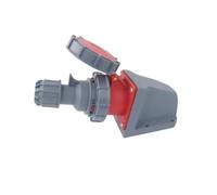 IP67 Industrial Plug and Socket 16A 32A 3 Pin 4 5 Wall Mounted Panel Coupler 220V 380V 415V(Red,16A)