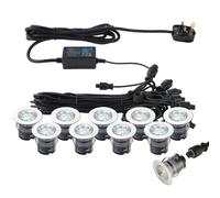 Loops IP67 Outdoor Decking Plinth Lights 10x 35mm Colour Changing Daylight Blue Lamp Loops Multicolor