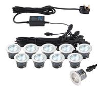 IP67 Outdoor Decking Plinth Lights 10x 45mm Colour Changing Daylight Blue Lamp