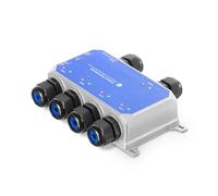 IP67 Outdoor Gigabit PoE Passthrough Switch, 1 PoE in 4 PoE Out Extender, IEEE802.3af/at/bt PoE Powered 90W, 10/100/1000Mbps Ethernet, Metal Wall Mount Waterproof Plug and Play