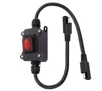 IP67 Waterproof, 12V-24V Inline, Switch with LED Light 14AWG,SAE to SAE Cable Rocker Switch for Marine Garden Outdoor Electrical Systems(Red)