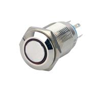 IP67 Waterproof 16mm Metal 2NO2NC 8 pins Momentary Latching 12V/24V Blue Power Led Push Button Switch IDGTTLDF(Power LED)