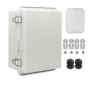 IP67 Waterproof Junction Box, Sturdy ABS Electrical Enclosure for Outdoor Use, Weatherproof Project Box with Mounting Brackets, Grey Housing for Electronics,(210 * 160 * 100)