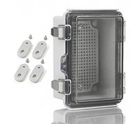 IP67 Waterproof Plastic Junction Box Electrical Box Hinged Shell Electrical Project Enclosure with Clear Cover for Outdoor Industry Marine, S