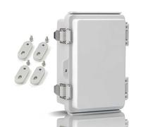 IP67 Waterproof Plastic Junction Box Electrical Box Hinged Shell Electrical Project Enclosure with Grey Cover for Outdoor Industry Marine, S