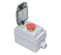 IP67 Waterproof Rotary Switch Box, Stop Control-Panel with Screw Wiring, ABS Safety Shutdown Enclosure for Industrial-Automation, White 12.5x8.1x10.2cm(C)
