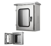 IP67 Waterproof Stainless Steel Electrical Box Enclosure Heavy-Duty Junction Box with Double Doors Top Rain Cover Safety Lock Ideal for Industrial Use (100x60x35CM)