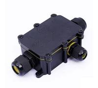 IP68 2/3 Way Waterproof Outdoor 3 Cable PG9 Black Plastic Connector Gland Electrical Junction Box 240v UK Mains, Plastic Easy Insertion and Extraction (3 Way Junction Box)