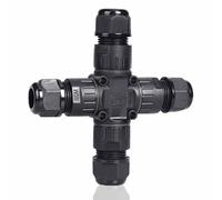 IP68 Outdoor Waterproof Cable Connector, 4-Way 3-Pin Junction Box Electrical Connectors Cable Sleeve Coupler for Ø5-9mm Wires of Garden/Landscape/Street/Buried Lamp (0.5-2.5 mm² Cross-Sectional Area)