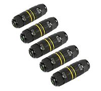 IP68 Outdoor Waterproof Junction Box Electrical Cable Connector, Easy to Install, UL,M16 for Ø 3.5-10mm Wire Range(AC 400V, 17.5A),2 Way 3Pin 5Pack