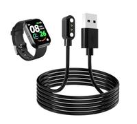 IP68 Smart Watch Charger Magnetic Charging USB Cable Compatible with Blackview R3/R3 Pro X2 X1 Willful IP68/SW021 ID205U/ID205S/ID205L/ID216 Uwatch 3/Ufit/GT 2pin Fast Charging Cord Black 100cm