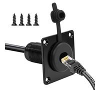 Ip68 Straight-Through Rj45 Aluminum Alloy Through-Cabin Panel Connector with Four Screws Ethernet Adapter, Wall Cable Pass Through Kit for Rv Wall Cable Entry Plate for Starlink Mini Power Supply