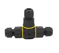 IP68 T Shape 3 Pin Junction Box Underground Cable Sleeve Connector Premium Durable Brass Plated Nylon PA66 for Outdoor Equipment Street Lamps Buried Lights