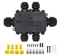 IP68 Waterproof Junction Box, HUYU 6-Way Outdoor Cable Connectors with M20 PG9 Glands Electrical Junction Box for Ø 5-12mm Ø 4-8mm - H6