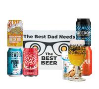 IPA Craft Beer ‘Best Dad’ Gift Set with Branded Glass & Pub Snacks - 5 Can Selection from BrewDog, Thornbridge, Freedom, Founders, Vocation & Seven Bro7hers | Gift for Dad, Birthday Hamper