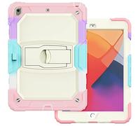 iPad 10.2 2019/iPad 8 10.2 2020 with Support, Durable Hybrid Shock Resistant Silicone Protective Case for Three Layers for Kids (Green Matcha)