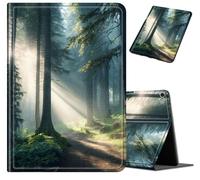 iPad 10.2 Case - 9th & 8th Generation PU Leather Case, Adjustable Kickstand & Auto Sleep/Wake Feature - Sunny Forest