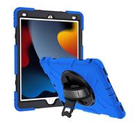 iPad 10.2 Inch Case for iPad 9th Generation 2021/ iPad 8th Generation 2020/ iPad 7th Generation 2019,Heavy Duty Shockproof Full Body Protective Cover with 360°Rotatable Kickstand/Hand Strap