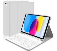 iPad 10th/(A16)11th Generation Case with Keyboard 10.9 inch 2022/11 inch 2025 - Wireless Detachable Folio Keyboard Case for iPad 11/10 Gen - Gery White