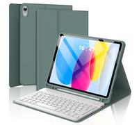 iPad 10th Generation Case with Keyboard, Magnetic Wireless Detachable Keyboard, Thin & Light, Smart Folio Cover with Pencil Holder for iPad 10th Generation 2022 10.9 inch, Auto Sleep/Wake, Dark Green