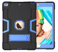 iPad 11 inch (2018/2020/2021/) iPad Air4 10.9 (2020)/iPad Air5 10.9 (2022 production case with kickstand, durable heavy shock absorber, hard hybrid three-layer protective cover. Black+Blu