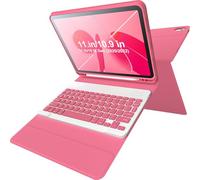 iPad 11th 10th Generation Case with Keyboard, 10.9in Multi Angle Adjustable 2022 Detachable Bluetooth Keyboard with Pencil Holder Soft TPU Back Easy to Clean Case(Hot Pink)