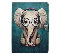 iPad 9.7 2017 iPad Air1/Air2 Case, Bspring Wallet Case PU Leather Elephant Pattern Flip Stand Magnetic Cover with Card Holder Auto Wake/Sleep Function for Apple New iPad 9.7 inch 2017 iPad 5 iPad 6