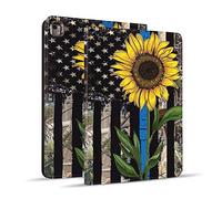 iPad 9.7 2018/2017 Case, iPad Air 2, iPad Air, Pro 9.7 Case, Protective Leather Case, Adjustable Stand Auto Wake/Sleep Smart Case for ipad 6th/5th Gen - Sunflower Thin Blue Line American Flag
