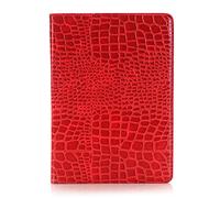 iPad 9th 8th 7th Gen 10.2 inch Case for Women, iPad Air-3/iPad Pro-2 10.5 inch Case, DMaos Crocodile Synthetic Leather Stand Folio Smart Cover - Red