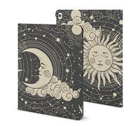 iPad 9th Generation Case, iPad Air 5th Generation Case, Abstruse Astrology Sun Moon Print iPad Pro 11 Inch iPad Case 10.2 Case 10.9 Case with Pencil Holder & Stand (TPU Leather)