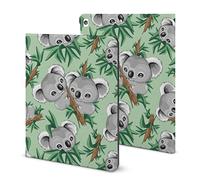 iPad 9th Generation Case, iPad Air 5th Generation Case, Cute Koalas Leaf Print iPad Pro 11 Inch iPad Case 10.2 Case 10.9 Case with Pencil Holder & Stand (TPU Leather)