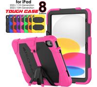 (PINK) TECHGEAR G-SHOCK Design for iPad 10 2022 [10th Generation] 10.9" Tough HEAVY DUTY Survival Protective Case with Stand - Kids Schools Workman Case