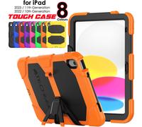 (ORANGE) TECHGEAR G-SHOCK Design for iPad 10 2022 [10th Generation] 10.9" Tough HEAVY DUTY Survival Protective Case with Stand - Kids Schools Workman Case