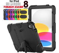 TECHGEAR G-SHOCK Case for iPad (A16) 11th & 10th Generation, iPad 11" 2025/10.9" 2022 Tough Rugged HEAVY DUTY Armour Shockproof Survival Protective Stand Case - Kids Schools Builders Workman - BLACK