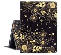 iPad Air 2 Cover, Gofupa 9.7 ipad 6th/ 5th Generation Cases Premium Leather Folio Case and Multiple Viewing Angles Stand for iPad Air 2/1(Golden Flowers)